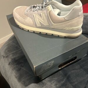 New Balance 574 Light Gray and Cream Sneakers. Brand New